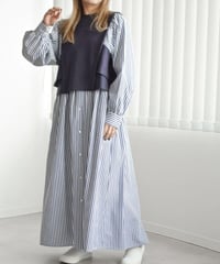 ポンチドッキングシャツワンピース
