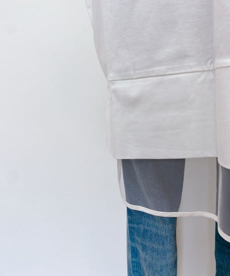 裾メッシュ デザインロゴTシャツ