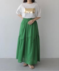 ドライタッチコットン箔プリントTシャツ