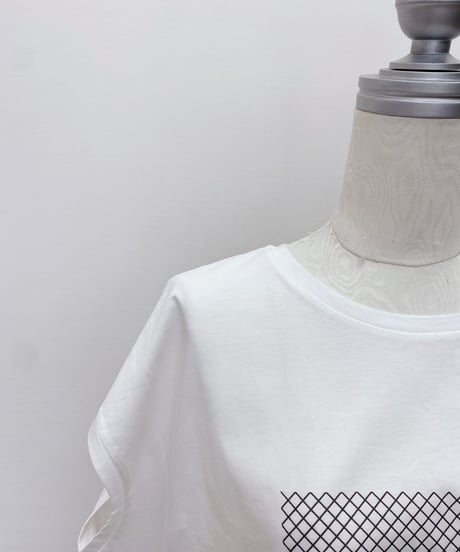 裾メッシュ デザインロゴTシャツ