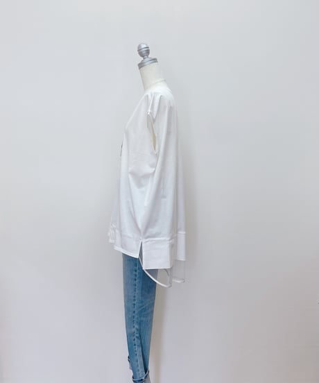 裾メッシュ デザインロゴTシャツ