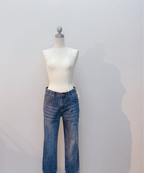 ☆再入荷☆ 裾切替 ロールUP風デニム