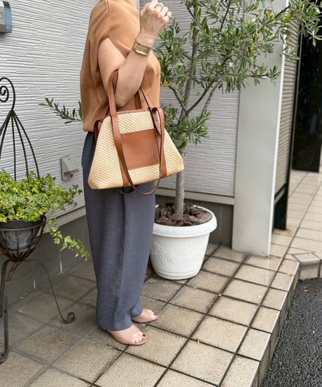 ラフィアトートバッグ