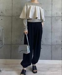 布帛切替フリルニット