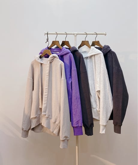 パイルジャージー・プルオーバーパーカー・zip-up