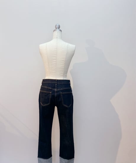 ☆再入荷☆ 裾切替 ロールUP風デニム