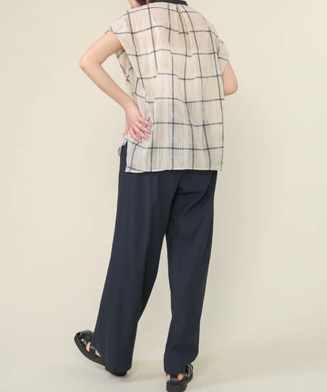 シズルチェック ドロップスリーブシャツ