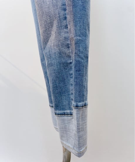 ☆再入荷☆ 裾切替 ロールUP風デニム