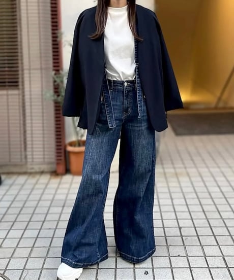 サスペンダーワイドデニム
