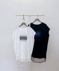 裾メッシュ デザインロゴTシャツ