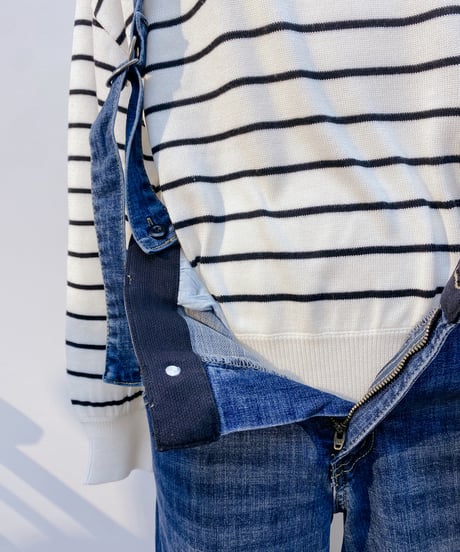 サスペンダーワイドデニム