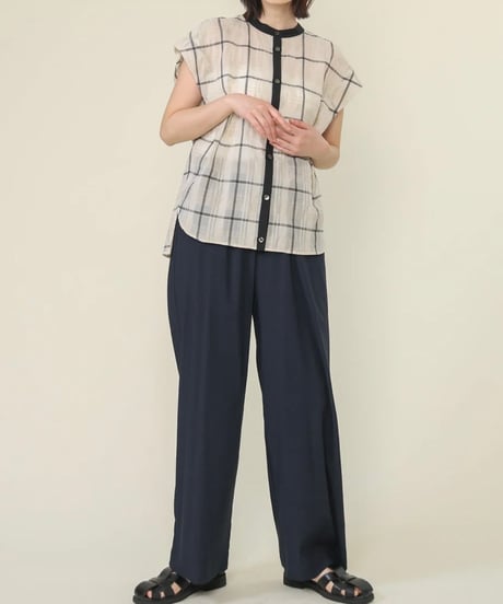 シズルチェック ドロップスリーブシャツ