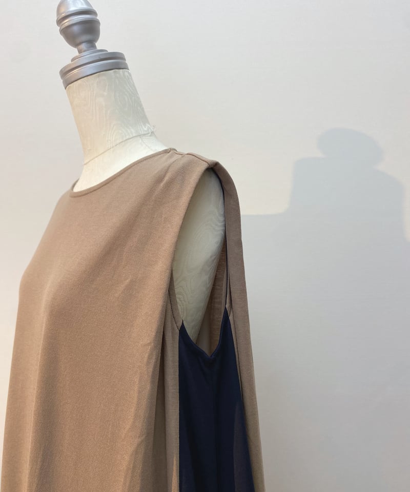 バイカラータックワンピース | Aujourd'hui