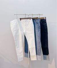 ☆再入荷☆ 裾切替 ロールUP風デニム