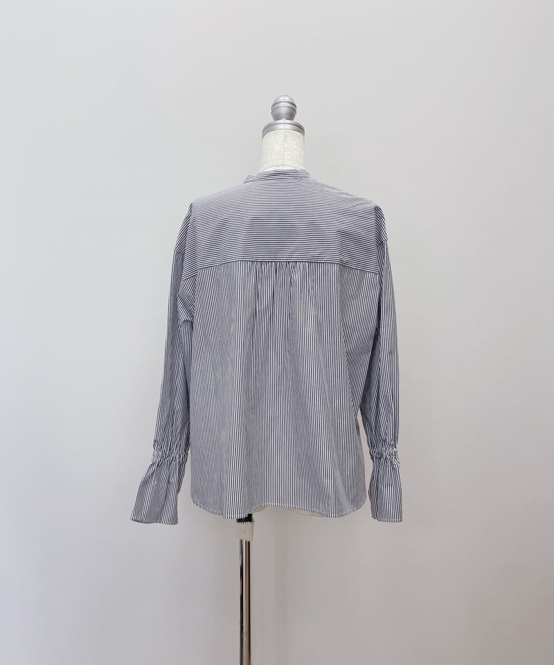 ストライプ フリルタックシャツ | Aujourd'hui