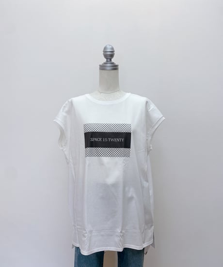 裾メッシュ デザインロゴTシャツ
