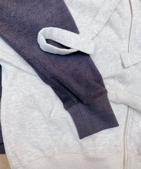 パイルジャージー・プルオーバーパーカー・zip-up