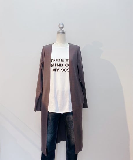 綿ニットロングカーディガン