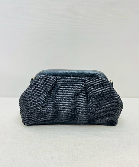 ラフィア×レザー ショルダーバッグ