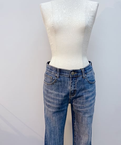 ☆再入荷☆ 裾切替 ロールUP風デニム