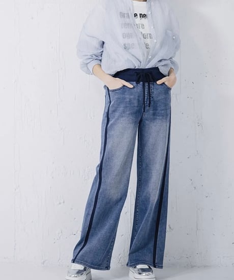 サイドライン ワイドデニム