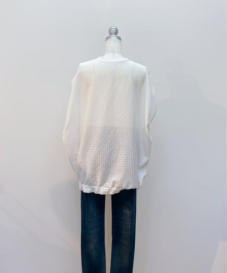 カット×シアーチェックシャツコンビ半袖カットソー