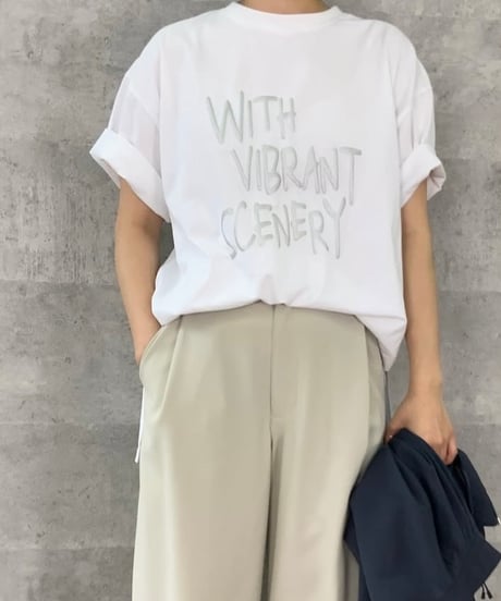 箔プリントロゴルーズTシャツ