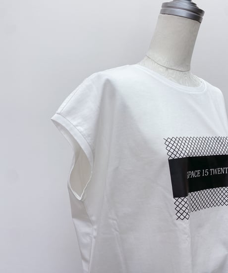 裾メッシュ デザインロゴTシャツ