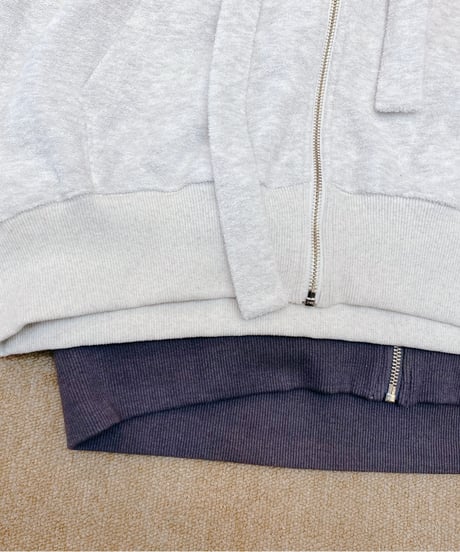 パイルジャージー・プルオーバーパーカー・zip-up