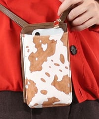 ホースヘアレザースマホポシェット