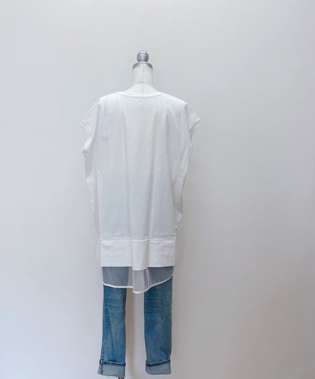 裾メッシュ デザインロゴTシャツ