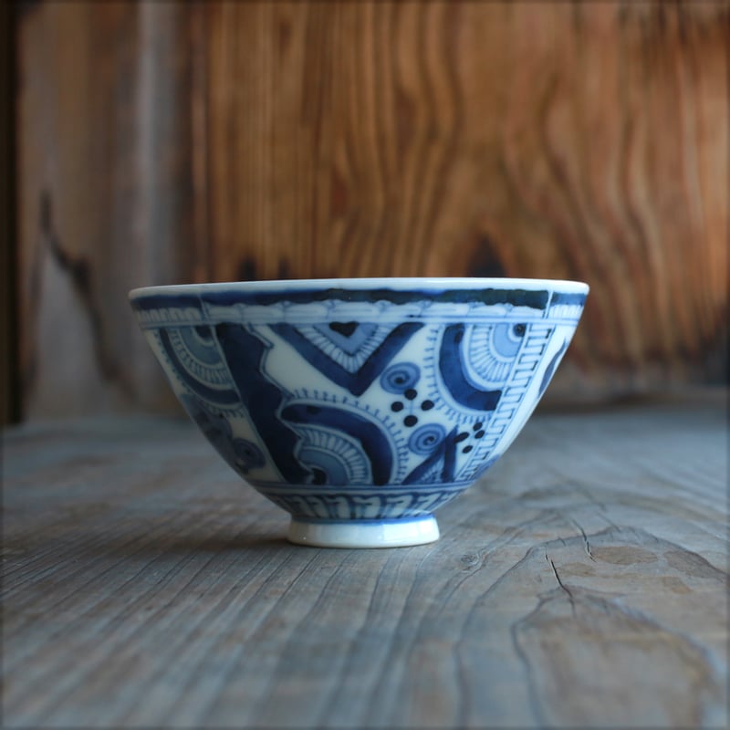 鳥好きのための染付茶碗 | 土井見世 古道具店