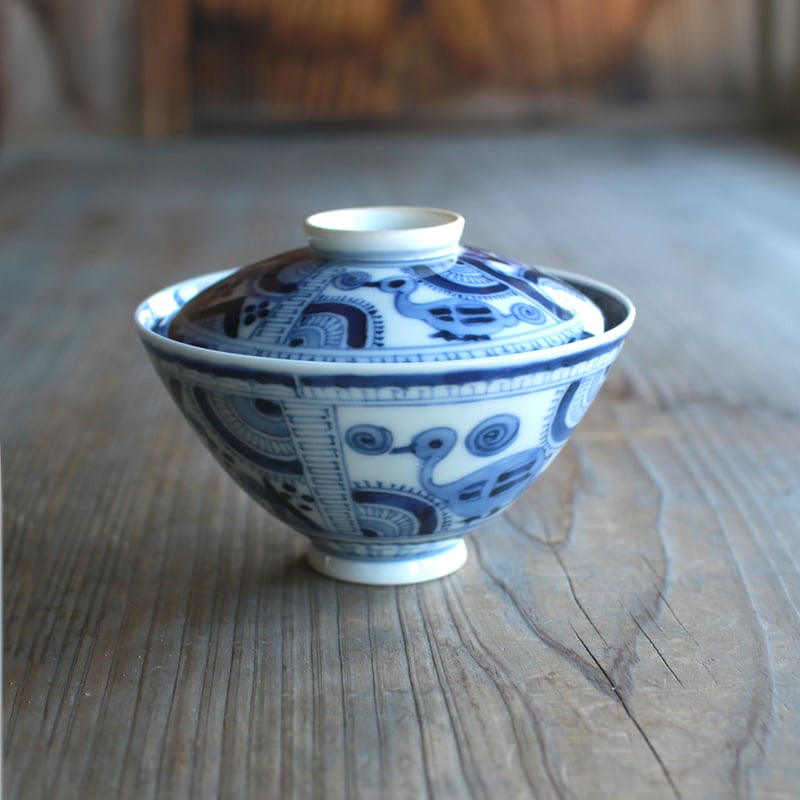 鳥好きのための染付茶碗 | 土井見世 古道具店