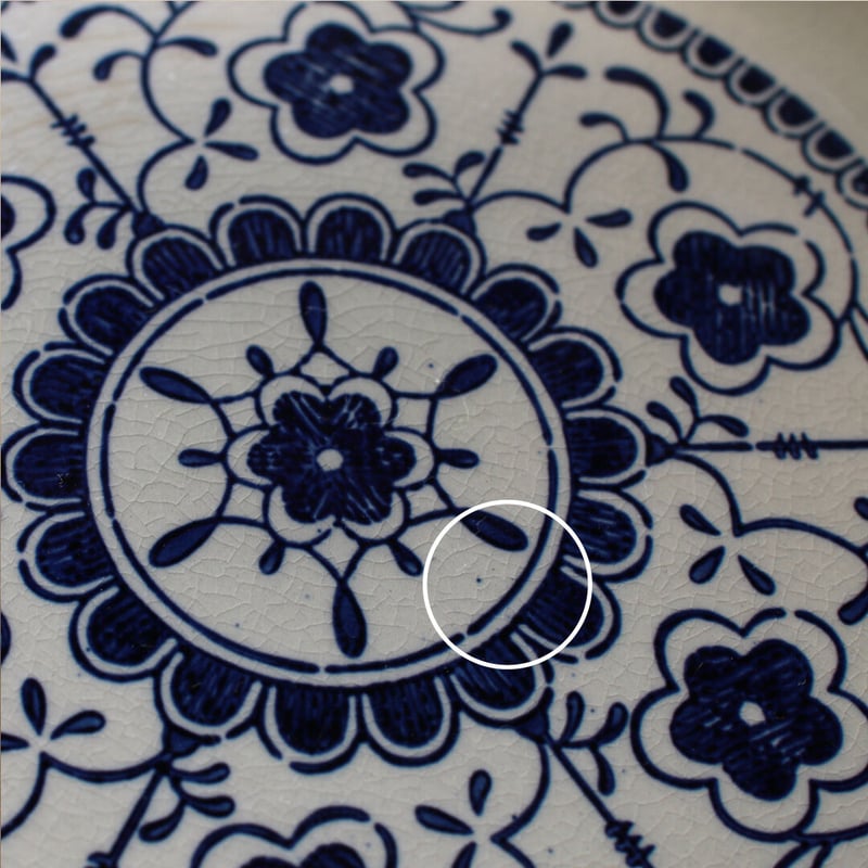 お花模様の印判皿27㎝｜プレート | 土井見世 古道具店