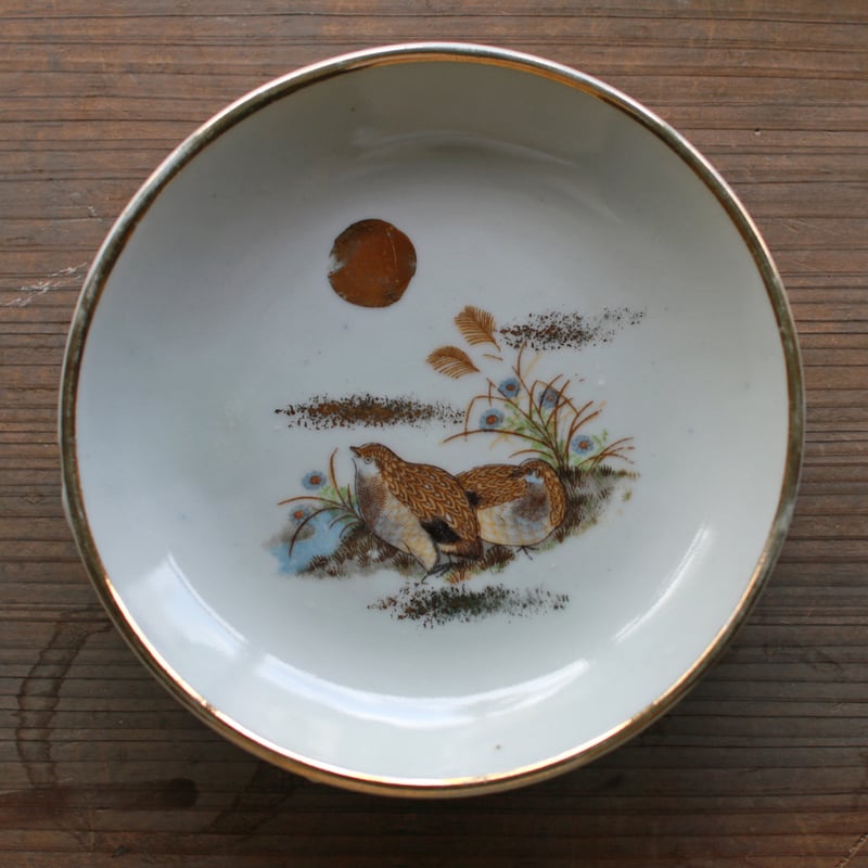 うずらの金彩小皿 | 土井見世 古道具店