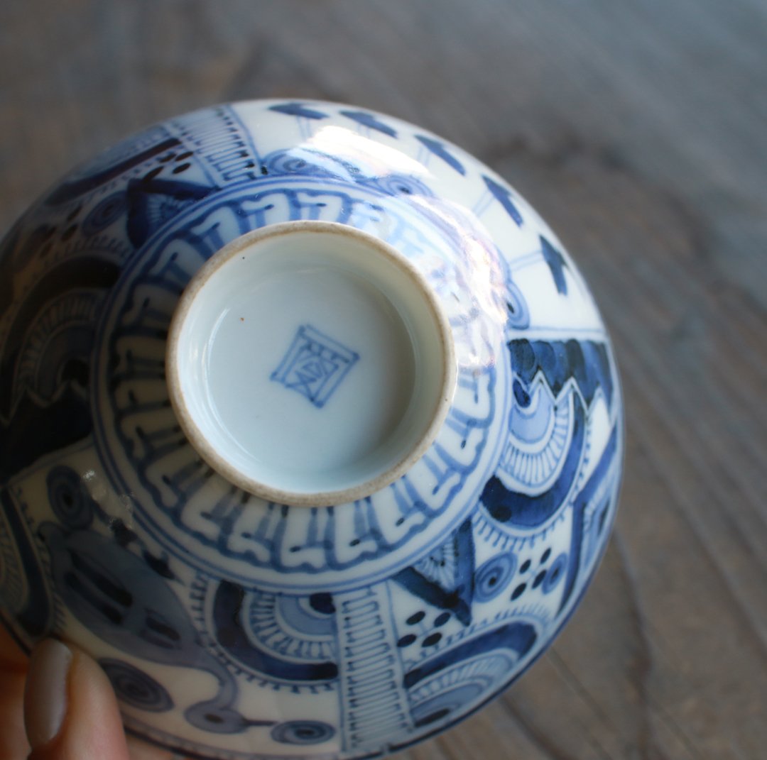 鳥好きのための染付茶碗 | 土井見世 古道具店