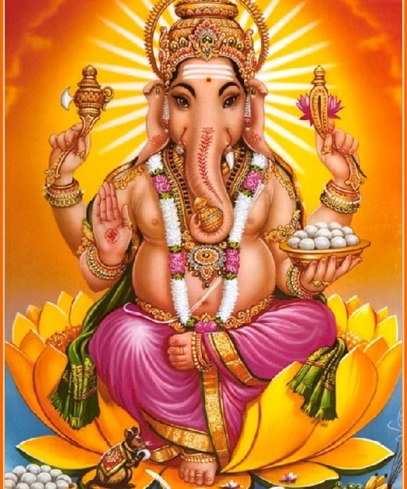 インドの神様 ガネーシャ神 お守りカード[012] ラミネート加工済 India