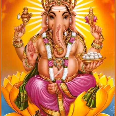 インドの神様 ガネーシャ神 お守りカード[012] India God【Ganesa】Small Card (Charm) 【富】【商業】【学問】【繁栄】【成功】【群衆の長】