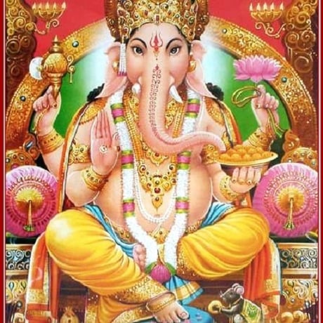 インドの神様 ガネーシャ神 お守りカード[027] India God【Ganesa】Small Card (Charm) 【富】【商業】【学問】【繁栄】【成功】【群衆の長】