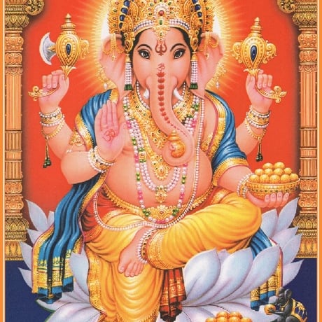 インドの神様 ガネーシャ神 お守りカード[025] India God【Ganesa】Small Card (Charm) 【富】【商業】【学問】【繁栄】【成功】【群衆の長】