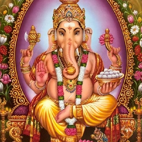 インドの神様 ガネーシャ神 お守りカード[015] India God【Ganesa】Small Card (Charm) 【富】【商業】【学問】【繁栄】【成功】【群衆の長】