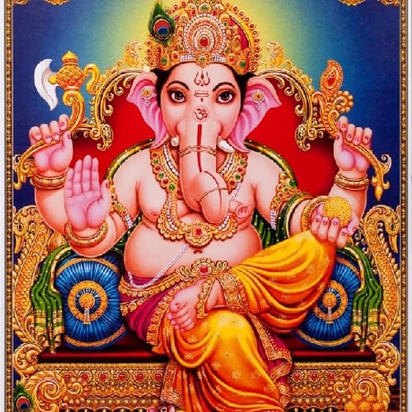 インドの神様 ガネーシャ神 お守りカード[008] India God【Ganesa】Small Card (Charm) 【富】【商業】【学問】【繁栄】【成功】【群衆の長】