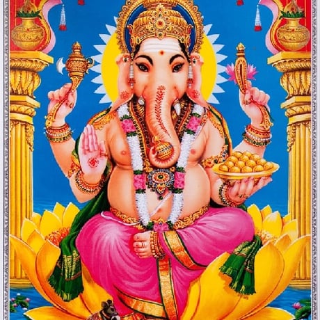 インドの神様 ガネーシャ神 お守りカード[006] India God【Ganesa】Small Card (Charm) 【富】【商業】【学問】【繁栄】【成功】【群衆の長】