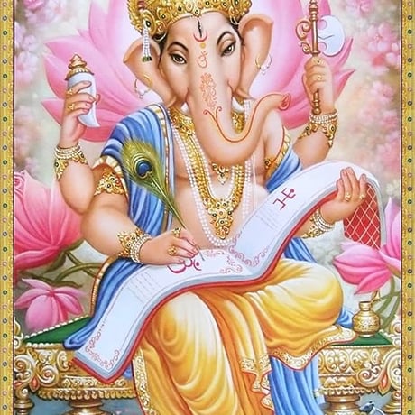 インドの神様 ガネーシャ神 お守りカード[029] India God【Ganesa】Small Card (Charm) 【富】【商業】【学問】【繁栄】【成功】【群衆の長】