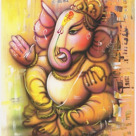 インドの神様 ガネーシャ神 お守りカード[003] India God【Ganesa】Small Card (Charm) 【富】【商業】【学問】【繁栄】【成功】【群衆の長】