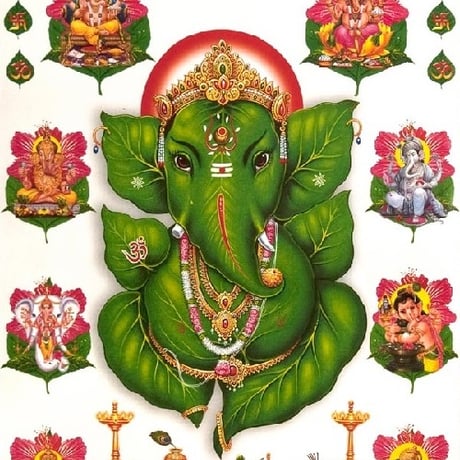 インドの神様 ガネーシャ神 お守りカード[016] India God【Ganesa】Small Card (Charm) 【富】【商業】【学問】【繁栄】【成功】【群衆の長】