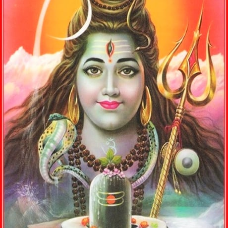インドの神様 シヴァ神 お守りカード[004]ラミネート加工済 India God【Siva】Small Card (Charm) ※The card is laminated.