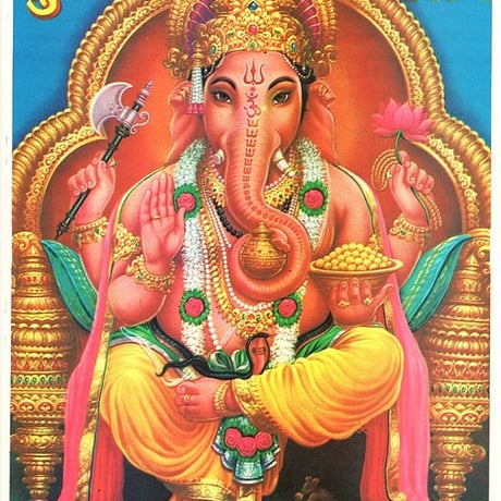 インドの神様 ガネーシャ神 お守りカード[013] India God【Ganesa】Small Card (Charm) 【富】【商業】【学問】【繁栄】【成功】【群衆の長】