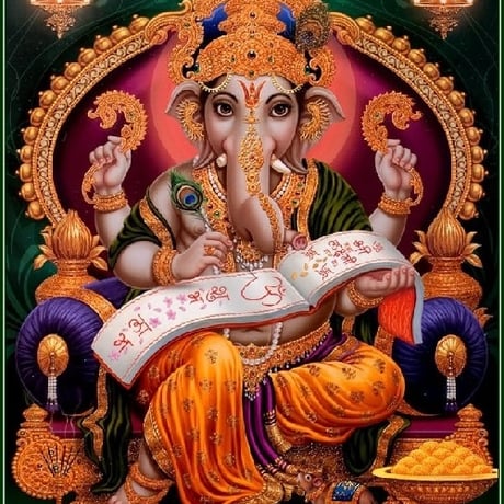 インドの神様 ガネーシャ神 お守りカード[009] India God【Ganesa】Small Card (Charm) 【富】【商業】【学問】【繁栄】【成功】【群衆の長】