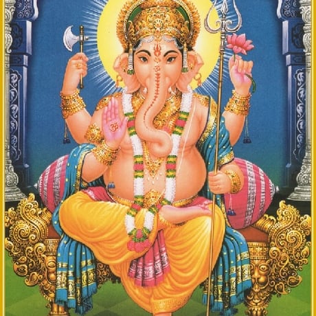 インドの神様 ガネーシャ神 お守りカード[024] India God【Ganesa】Small Card (Charm) 【富】【商業】【学問】【繁栄】【成功】【群衆の長】